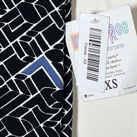 LuLaRoe Womens Skirt XS Pencil Straight Black Blue Stretch Work Casual Fall - Picture 7 of 8